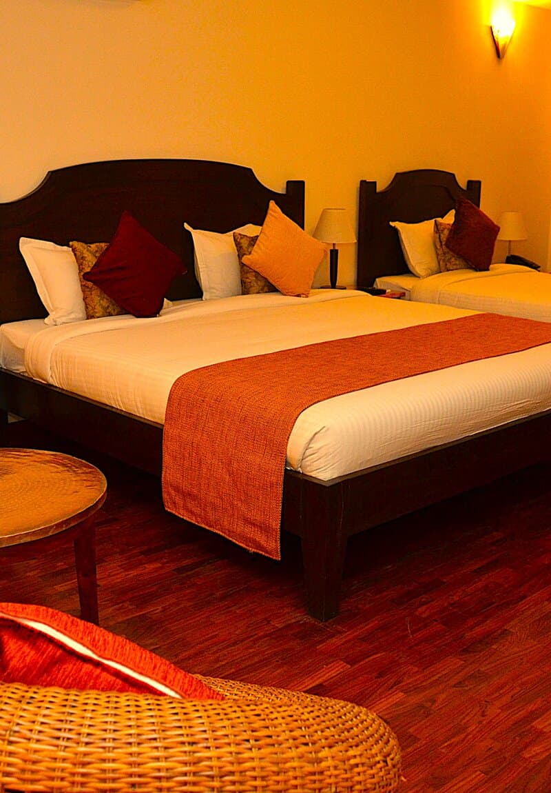 Cozy bedroom accommodation at Hotel Holy Himalaya